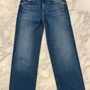 MOTHER The Mid Rise Rambler Zip Ankle Fray Dugout Doobies, size 25, pristine